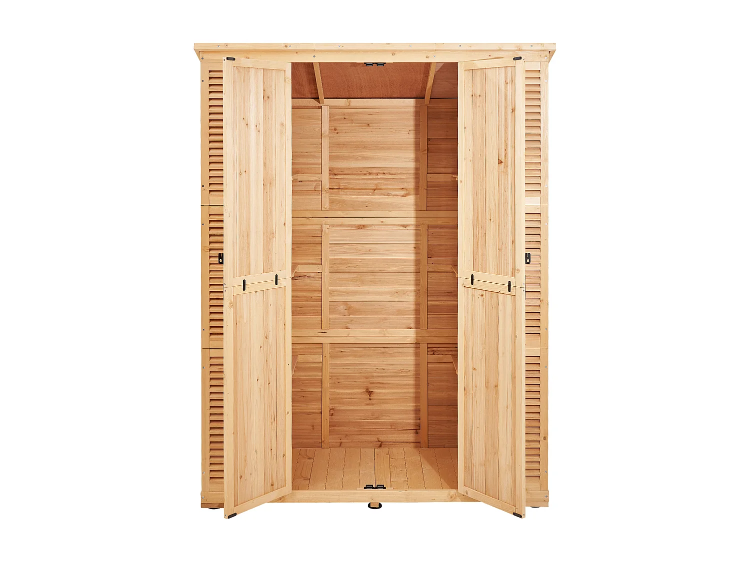 Abri de Rangement SucceBuy Extérieur en Bois 58 x 78 Pouces pour Outils de Jardin