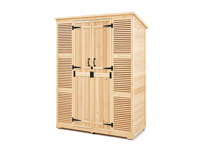 Abri de Rangement SucceBuy Extérieur en Bois 58 x 78 Pouces pour Outils de Jardin