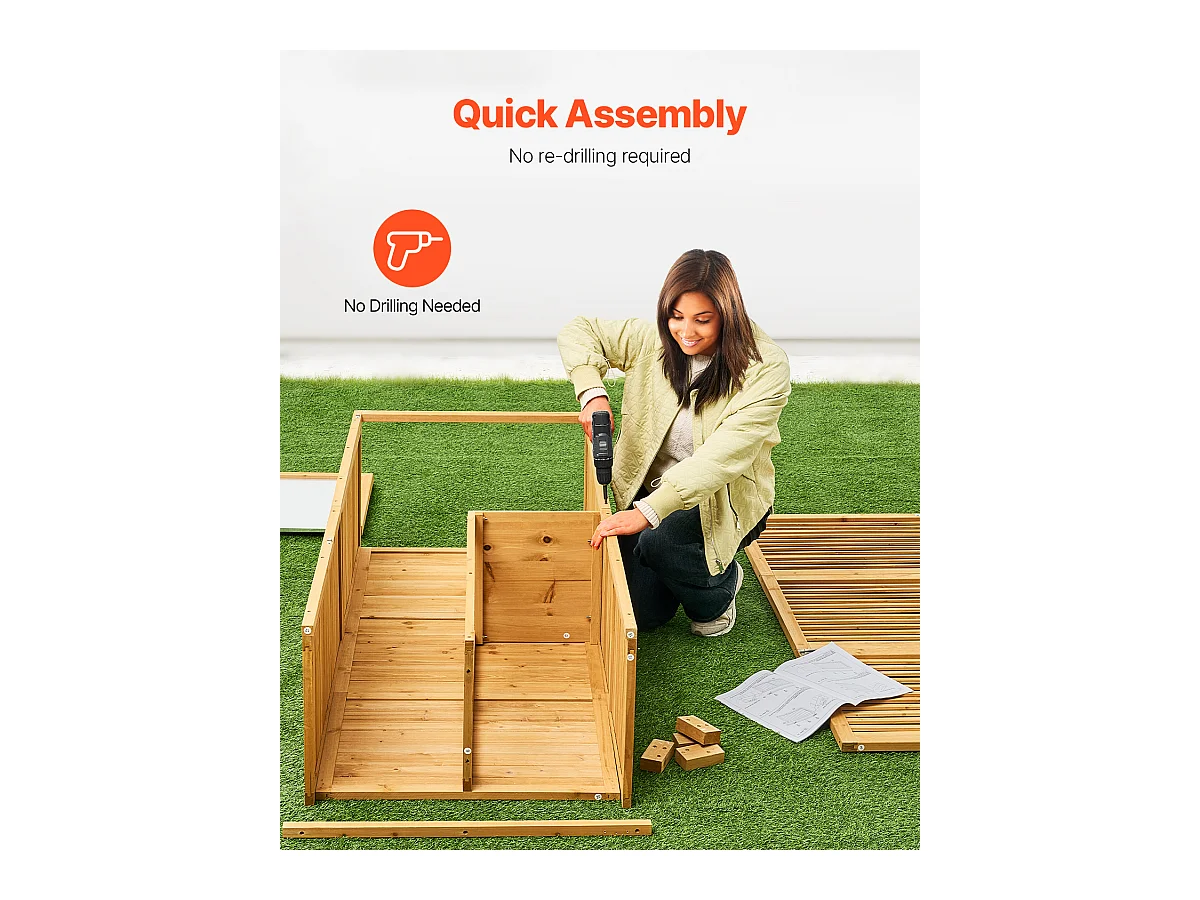 Grand Abri de Rangement Extérieur en Bois SucceBuy 31,5 x 63,8 Pouces