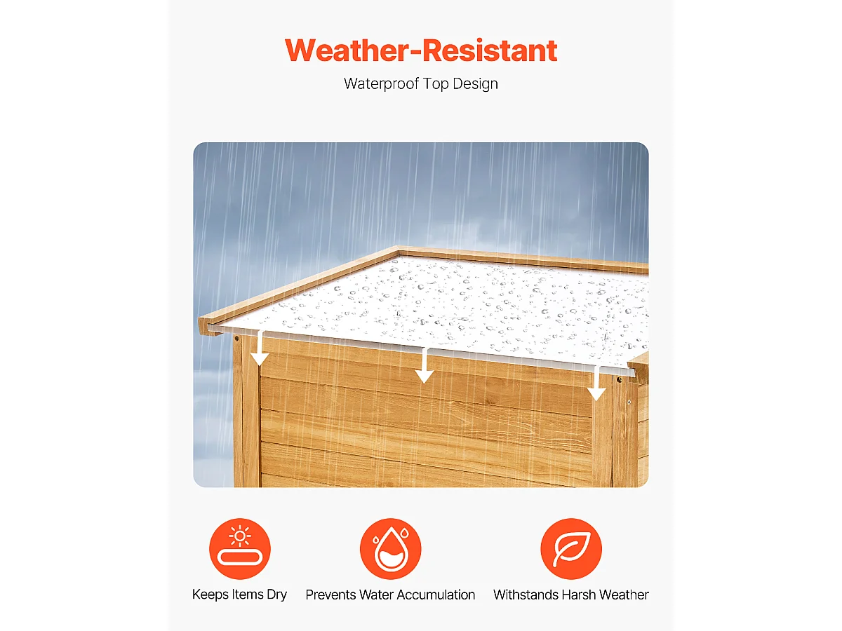 Duży Zewnętrzny Drewniany Schowek SucceBuy 31,5 x 63,8 Cala