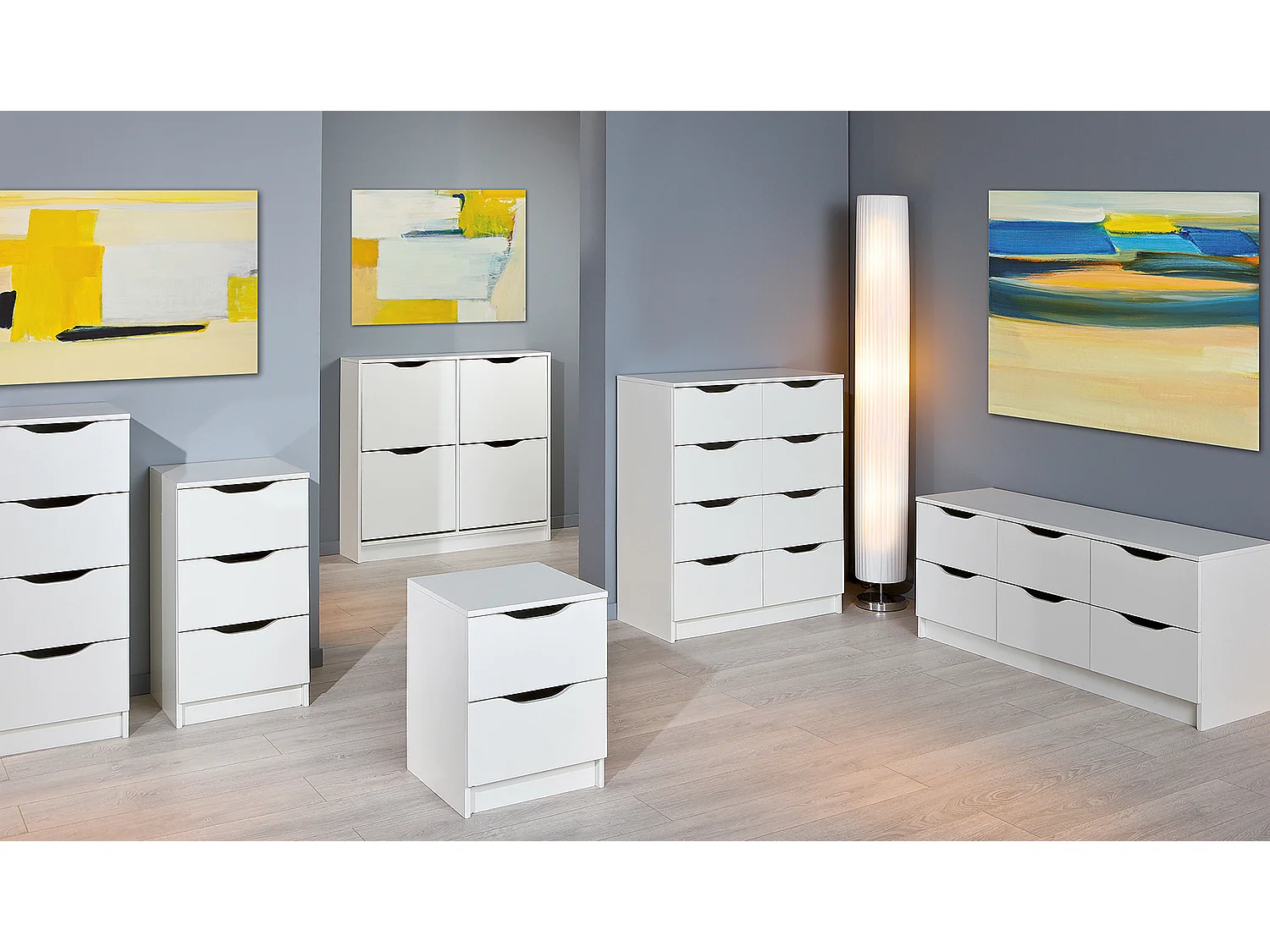 Commode meuble à chaussures 4 portes coloris blanc - Longueur 100 x profondeur 25 x hauteur 90 cm