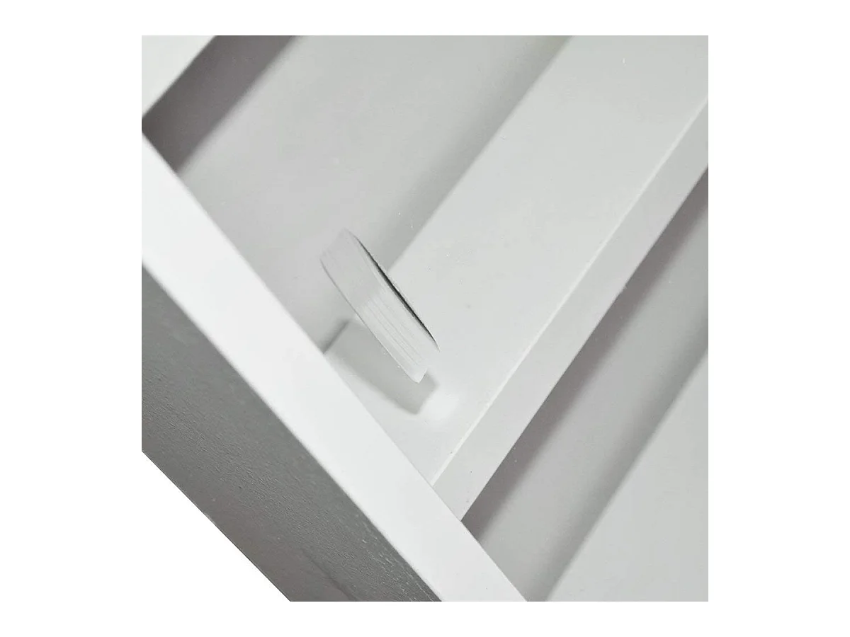 Vitrine murale pour miniatures en panneaux de particules coloris blanc, L80 x P9,5 x H60 cm