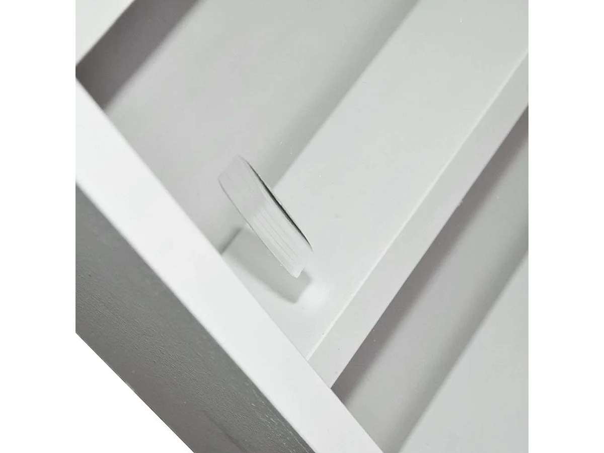 Vitrine murale pour miniatures en panneaux de particules coloris blanc, L80 x P9,5 x H60 cm