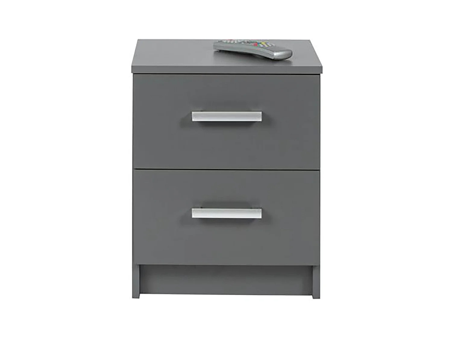 Commode 2 tiroirs coloris gris graphite - Longueur 41,2 x Hauteur 50,8 x Profondeur 40 cm