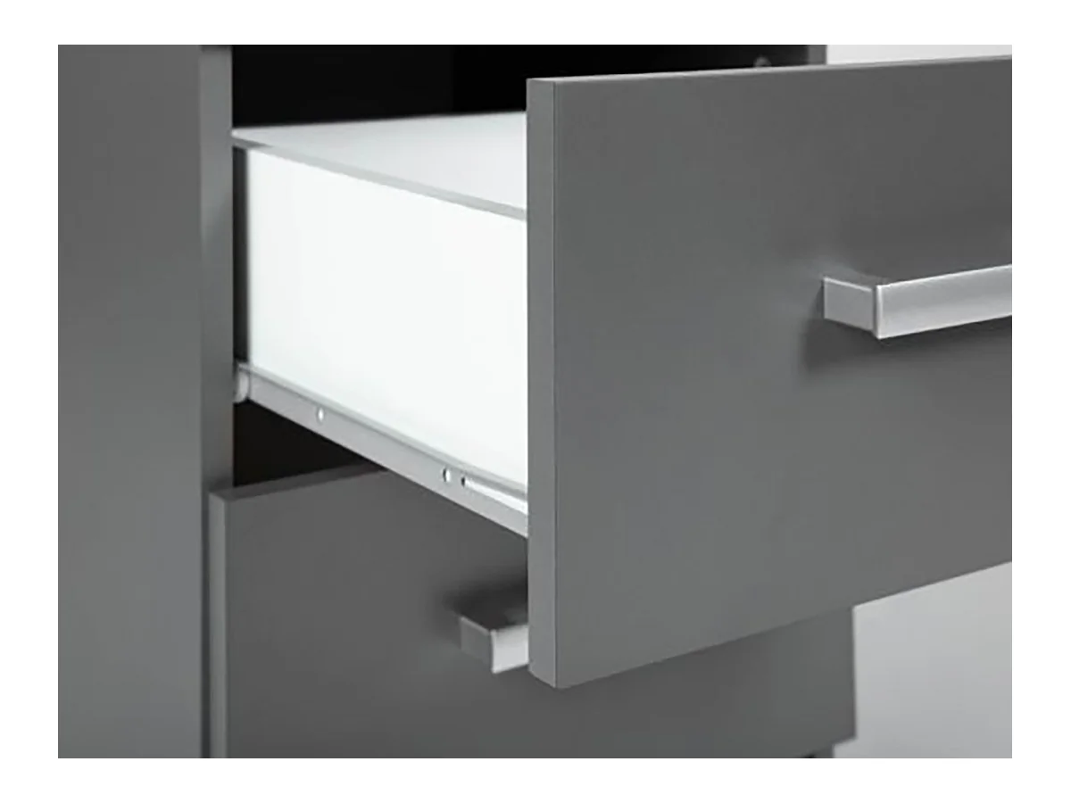Commode 2 tiroirs coloris gris graphite - Longueur 41,2 x Hauteur 50,8 x Profondeur 40 cm