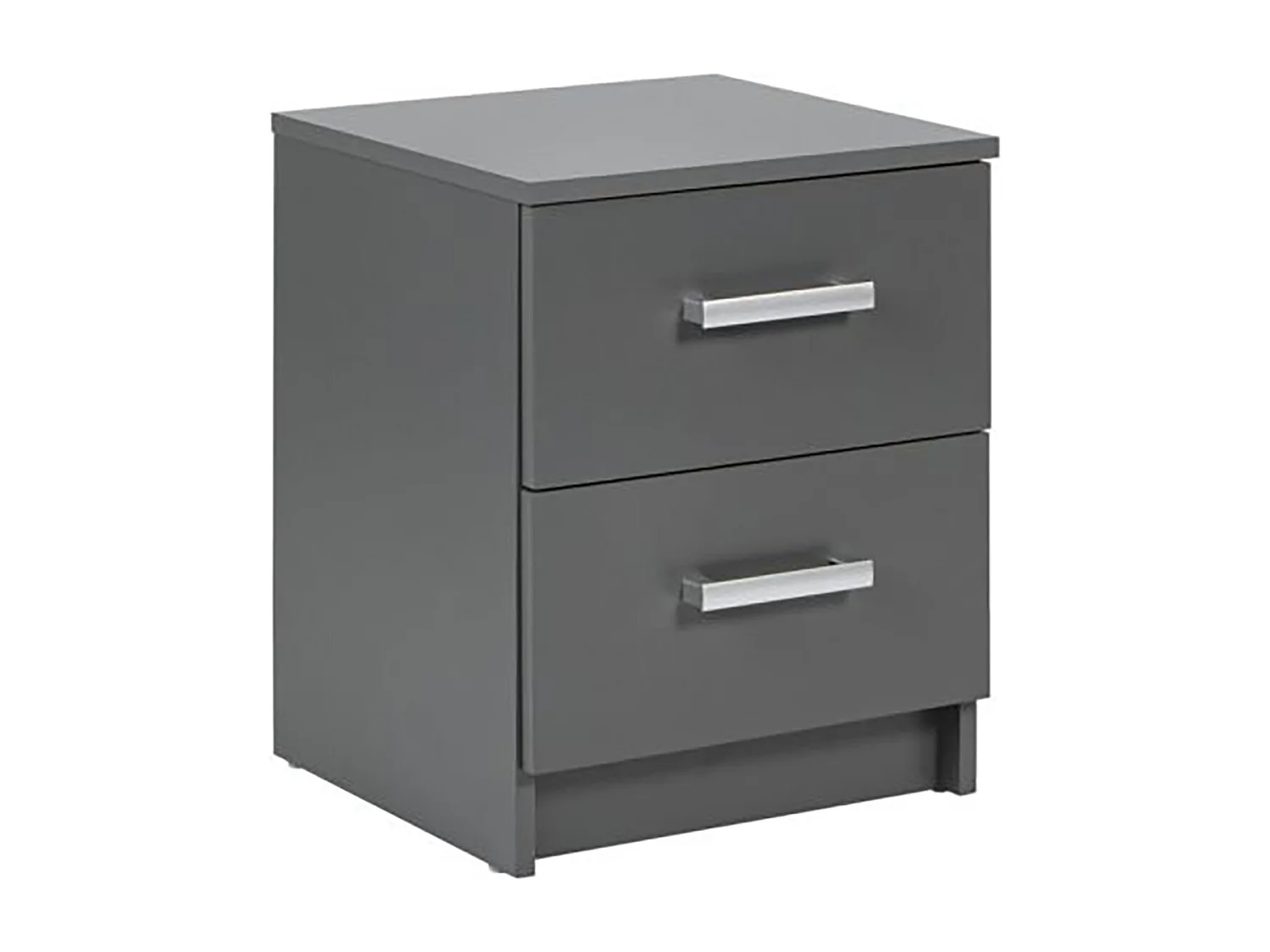 Commode 2 tiroirs coloris gris graphite - Longueur 41,2 x Hauteur 50,8 x Profondeur 40 cm