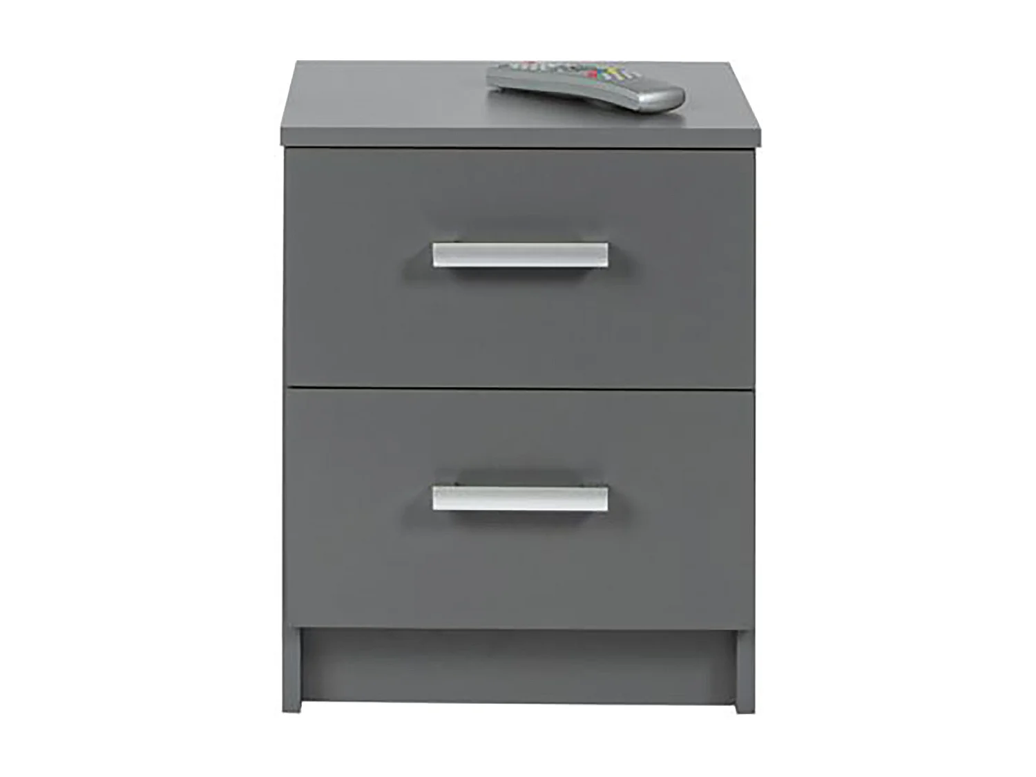 Commode 2 tiroirs coloris gris graphite - Longueur 41,2 x Hauteur 50,8 x Profondeur 40 cm