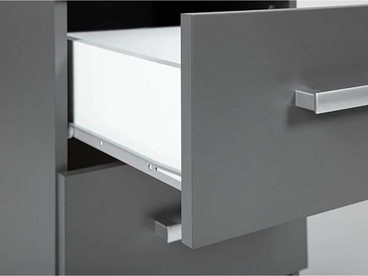 Commode 2 tiroirs coloris gris graphite - Longueur 41,2 x Hauteur 50,8 x Profondeur 40 cm