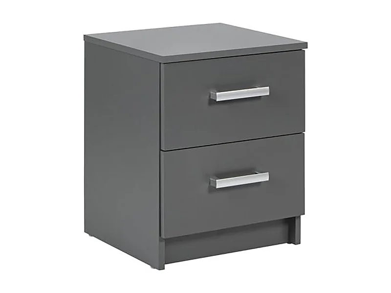 Commode 2 tiroirs coloris gris graphite - Longueur 41,2 x Hauteur 50,8 x Profondeur 40 cm