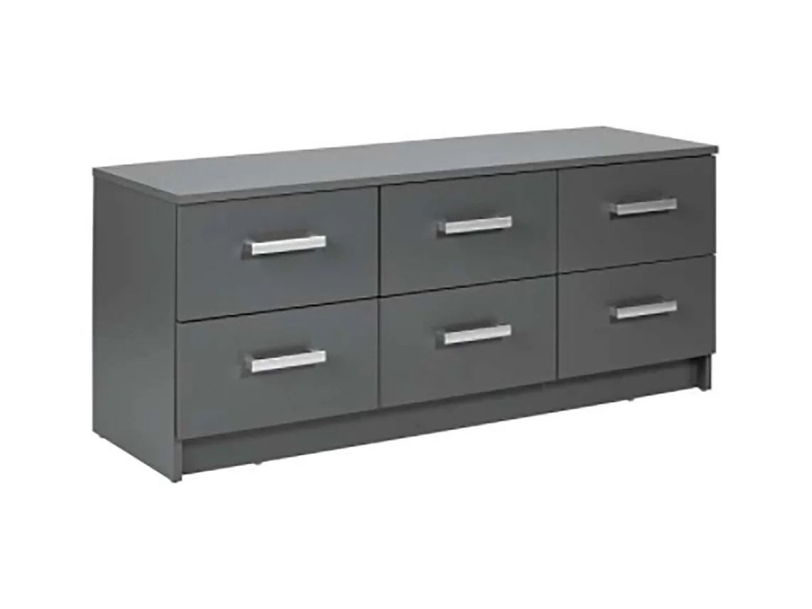 Commode meuble de rangement coloris gris graphite - Hauteur 50.8 x Longueur 122 x Profondeur 40 cm