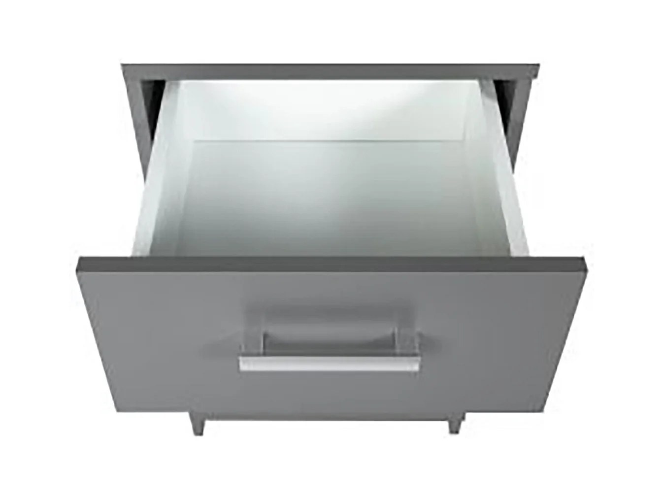 Commode meuble de rangement coloris gris graphite - Hauteur 50.8 x Longueur 122 x Profondeur 40 cm