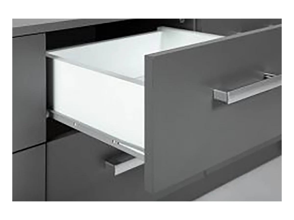 Commode meuble de rangement coloris gris graphite - Hauteur 50.8 x Longueur 122 x Profondeur 40 cm