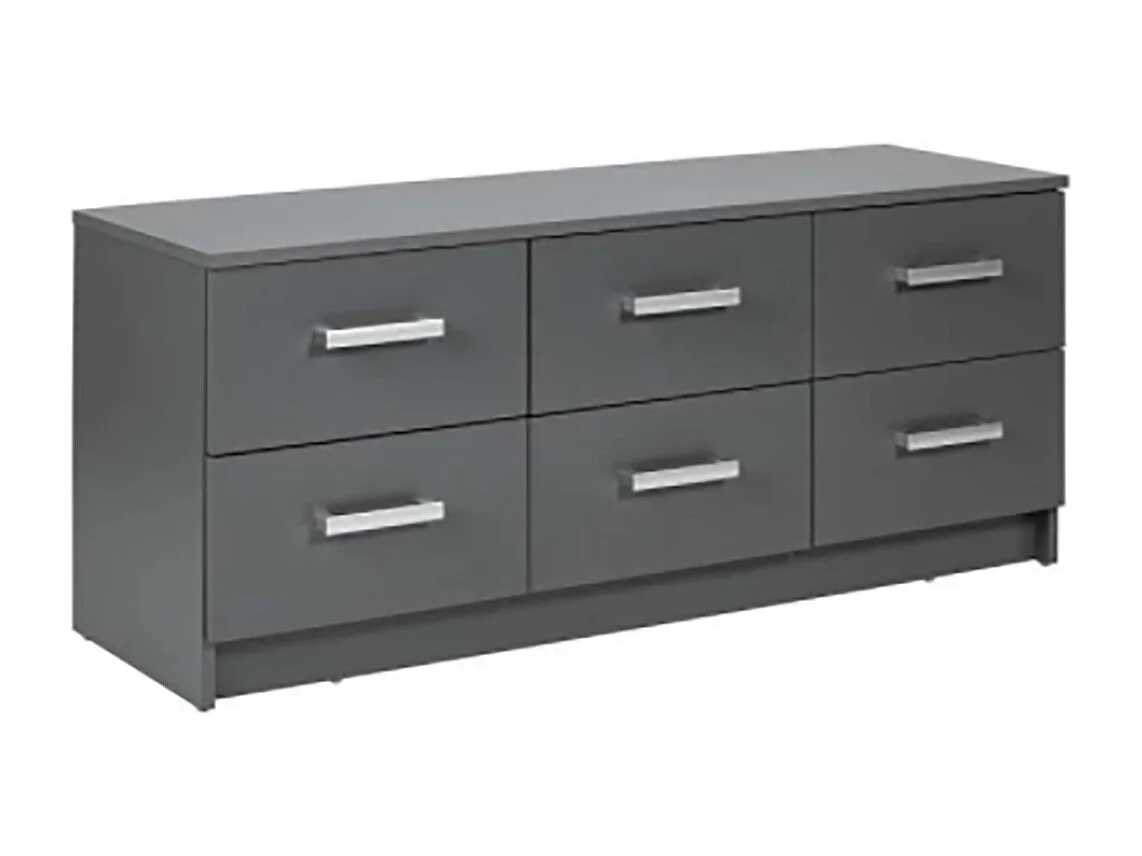 Commode meuble de rangement coloris gris graphite - Hauteur 50.8 x Longueur 122 x Profondeur 40 cm