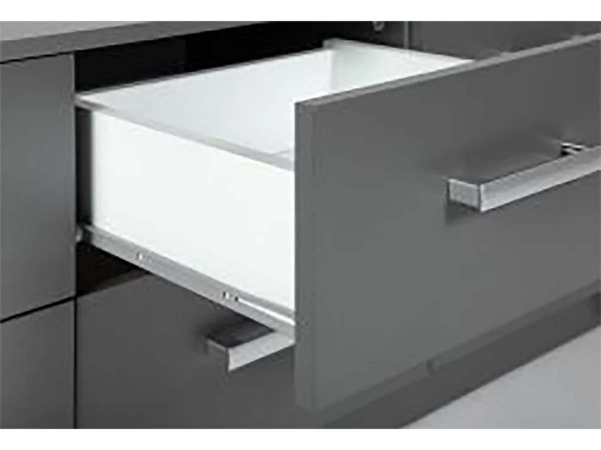 Commode meuble de rangement coloris gris graphite - Hauteur 50.8 x Longueur 122 x Profondeur 40 cm