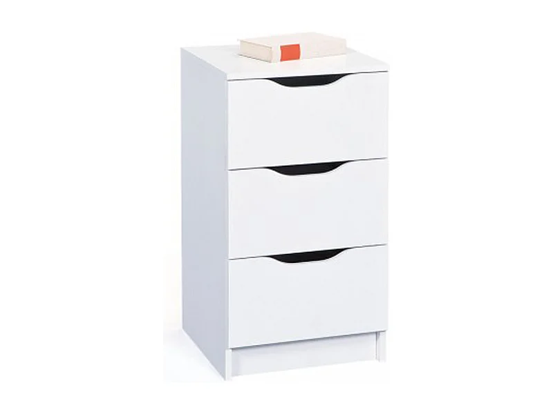 Commode en panneaux de particules mélaminé coloris blanc - Dim : 41 x 40 x 71 cm