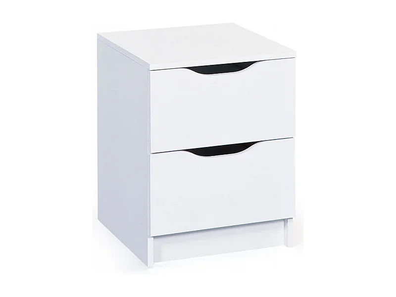 Commode en panneaux de particules mélaminé coloris blanc - Dim : 41 x 40 x 50 cm