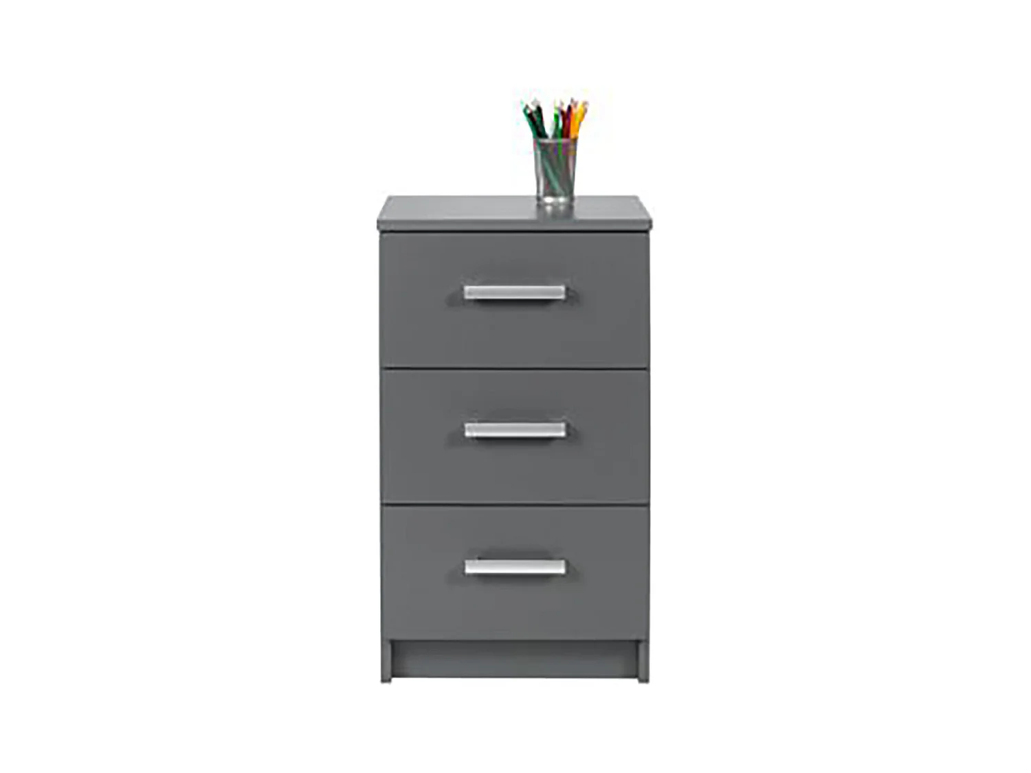 Commode 3 tiroirs coloris gris graphite - Longueur 41,2 x Hauteur 71 x Profondeur 40 cm