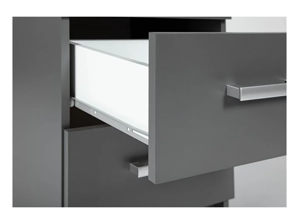 Commode 3 tiroirs coloris gris graphite - Longueur 41,2 x Hauteur 71 x Profondeur 40 cm