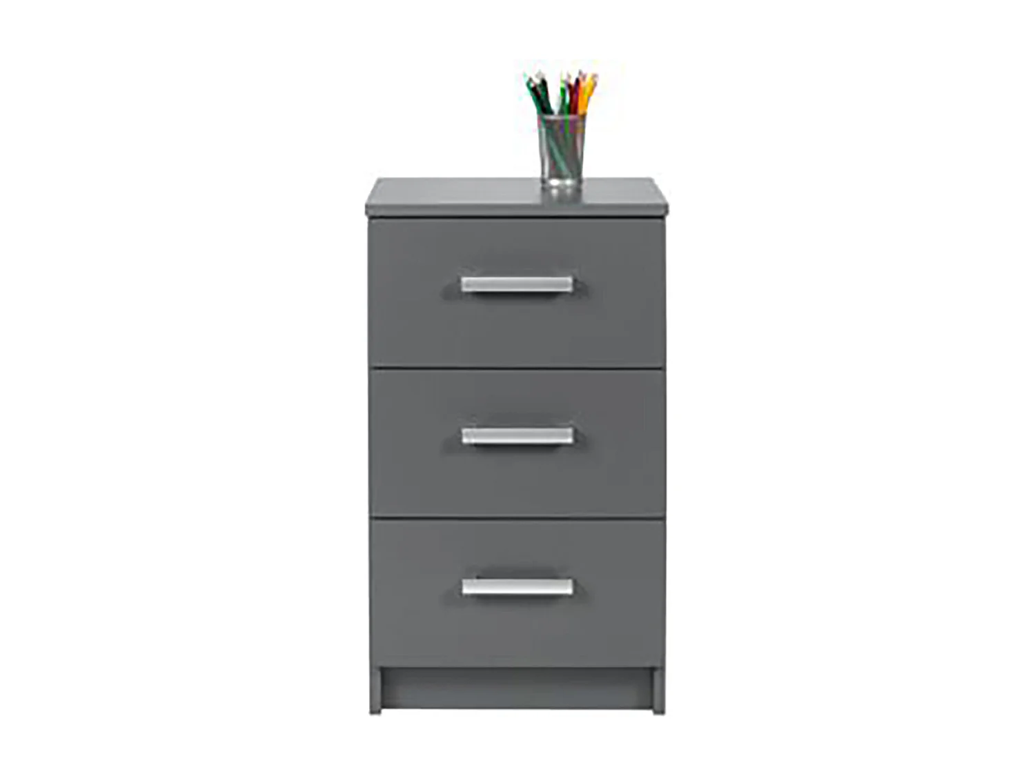Commode 3 tiroirs coloris gris graphite - Longueur 41,2 x Hauteur 71 x Profondeur 40 cm