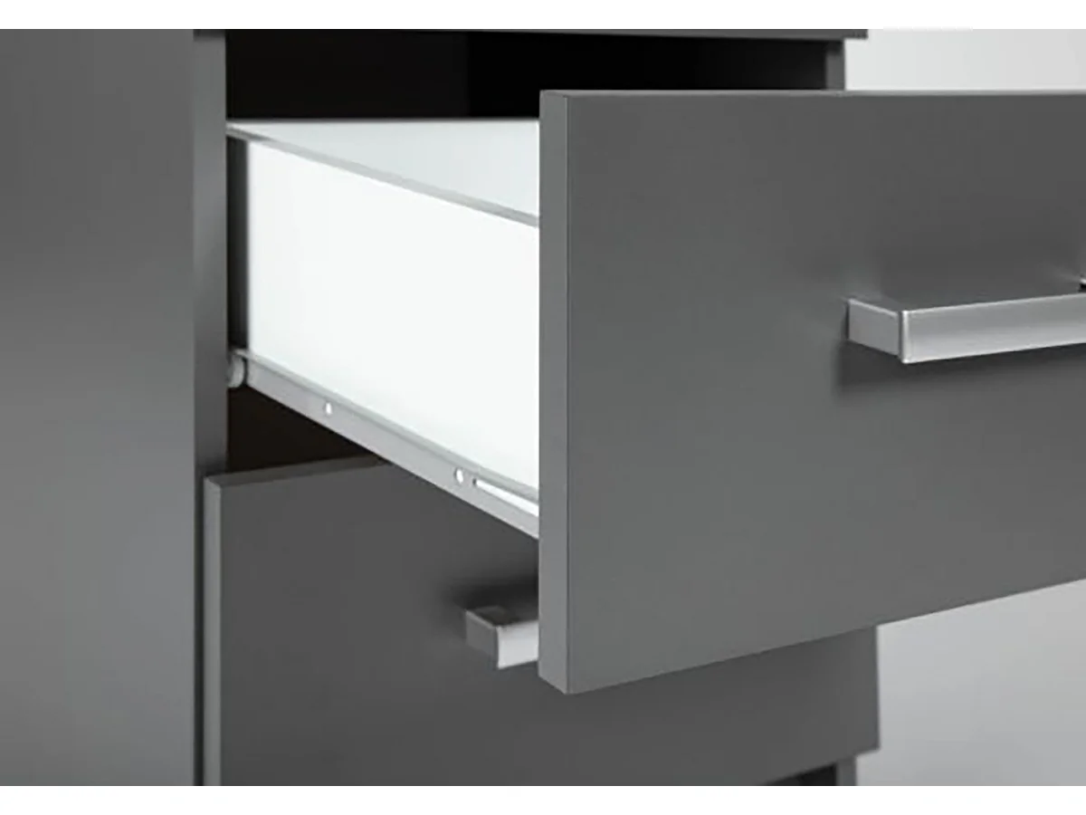 Commode 3 tiroirs coloris gris graphite - Longueur 41,2 x Hauteur 71 x Profondeur 40 cm