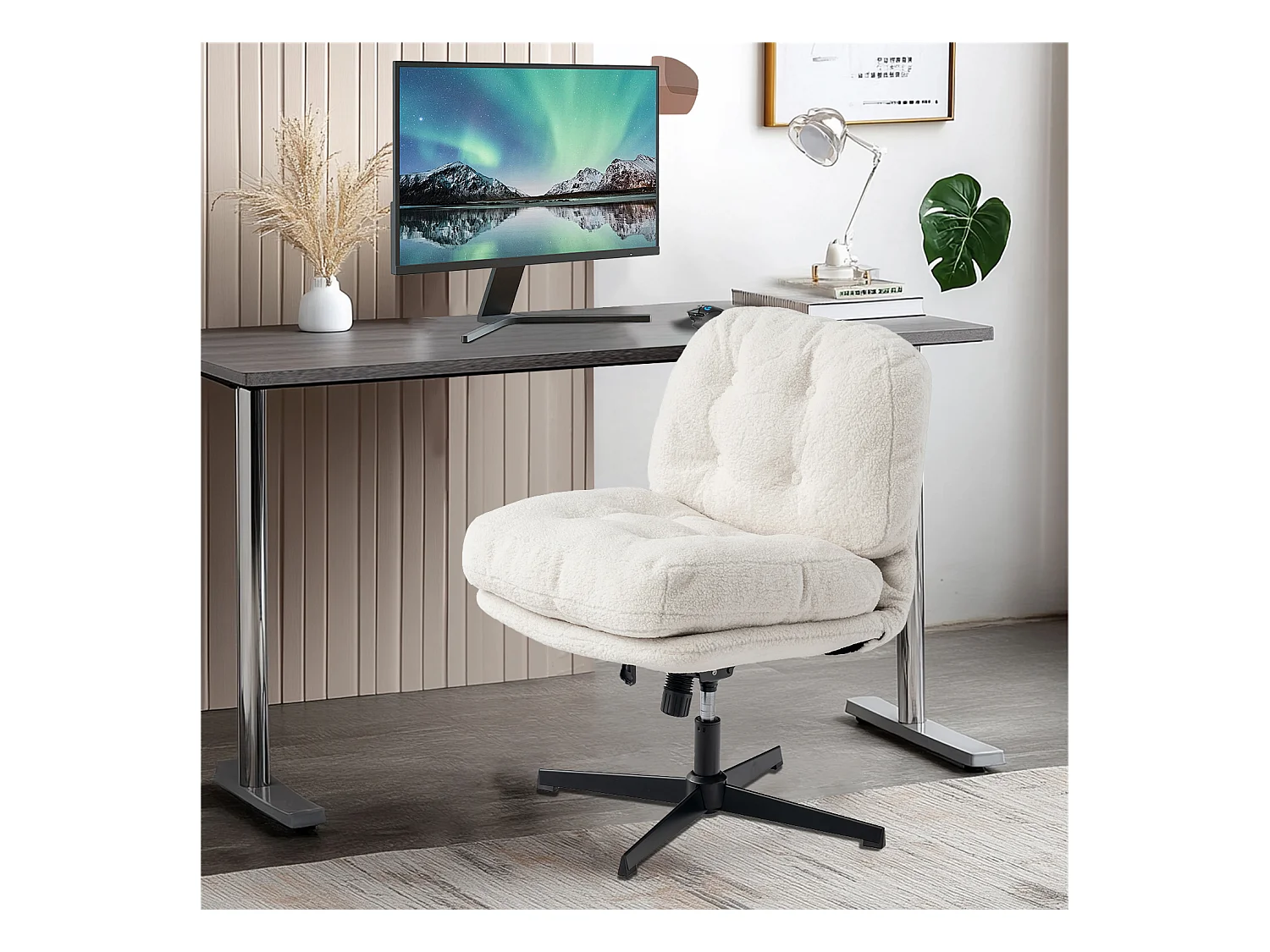 Chaise de bureau pivotant réglable en hauteur en bouclette,ALINTONEXOFFICE
