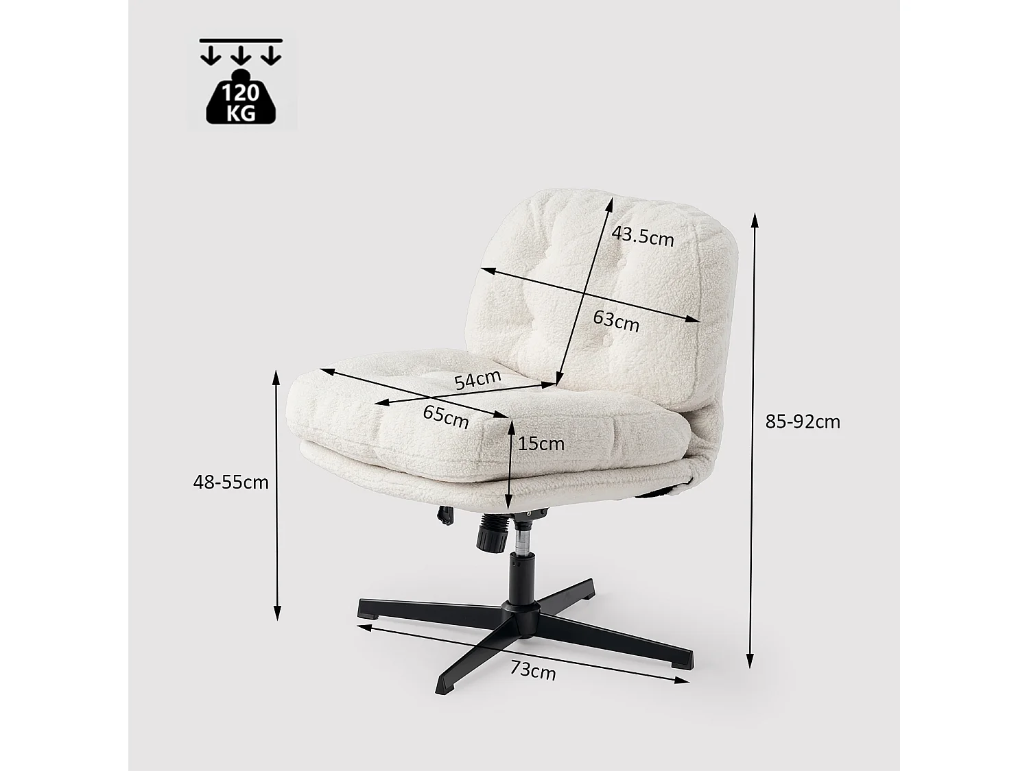 Chaise de bureau pivotant réglable en hauteur en bouclette,ALINTONEXOFFICE