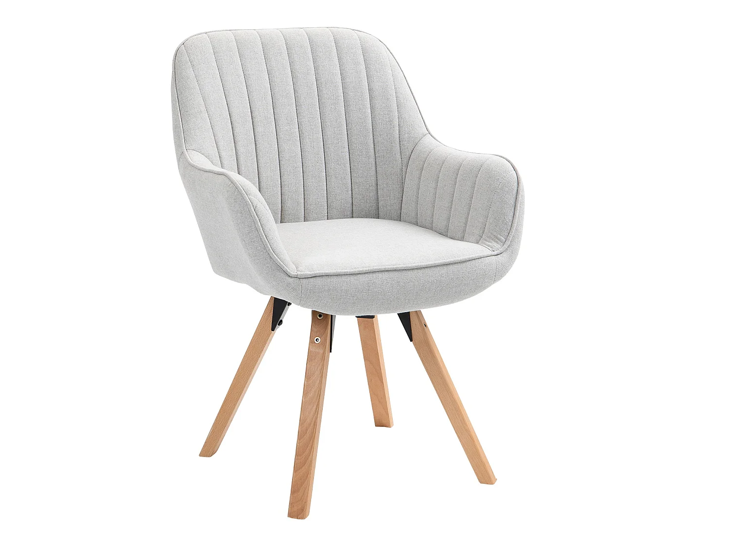 Chaise de bureau pivotant style scandinave en tissu pied en bois de hêtre,CARSONOFFICE
