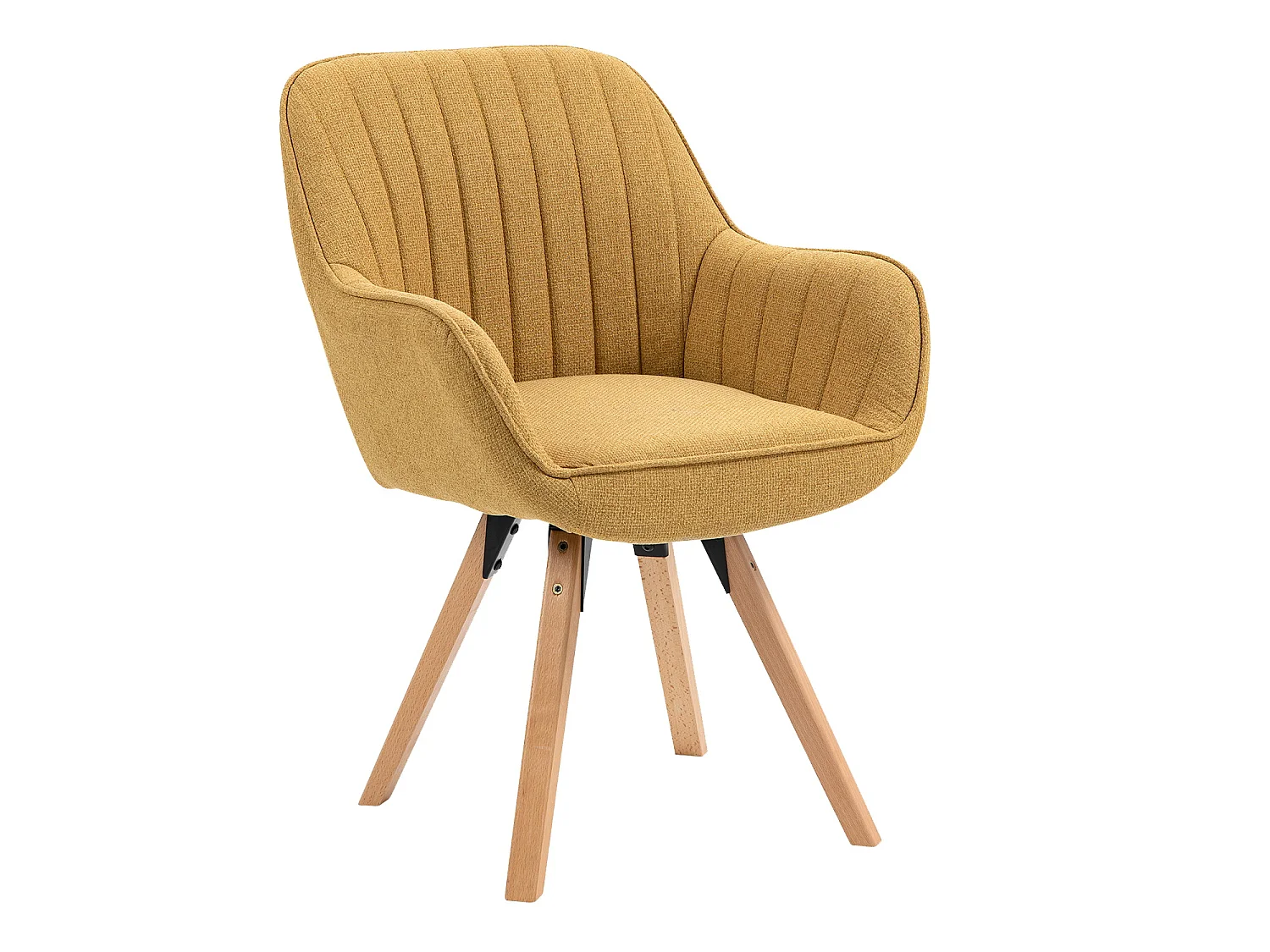 Chaise de bureau pivotant style scandinave en tissu pied en bois de hêtre,CARSONOFFICE