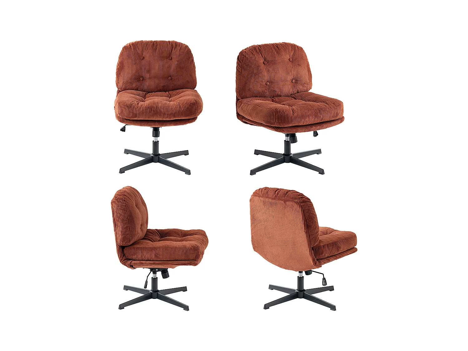 Chaise de bureau pivotant réglable en hauteur en velours côtelé,ALINTONEXOFFICE