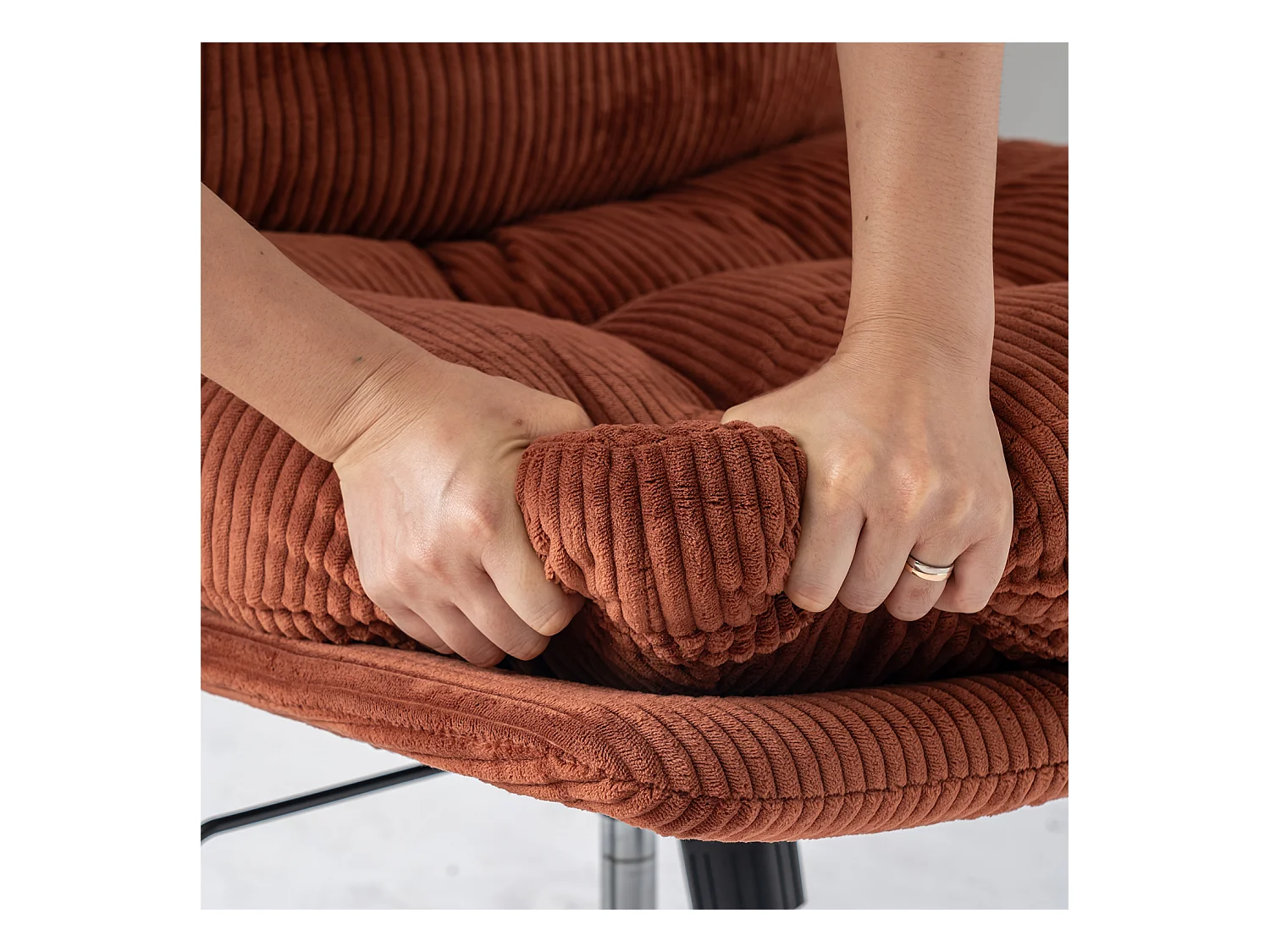 Chaise de bureau pivotant réglable en hauteur en velours côtelé,ALINTONEXOFFICE