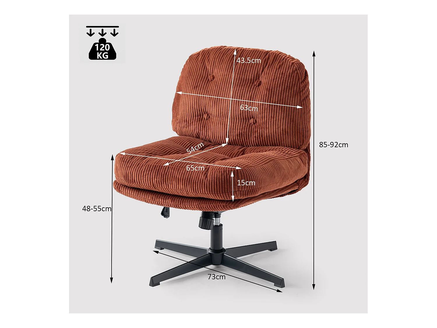 Chaise de bureau pivotant réglable en hauteur en velours côtelé,ALINTONEXOFFICE