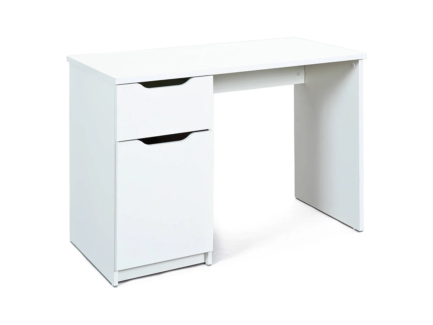 Bureau en panneaux de particules mélaminé, blanc - Dim : L 115 x H 76 x P 55 cm