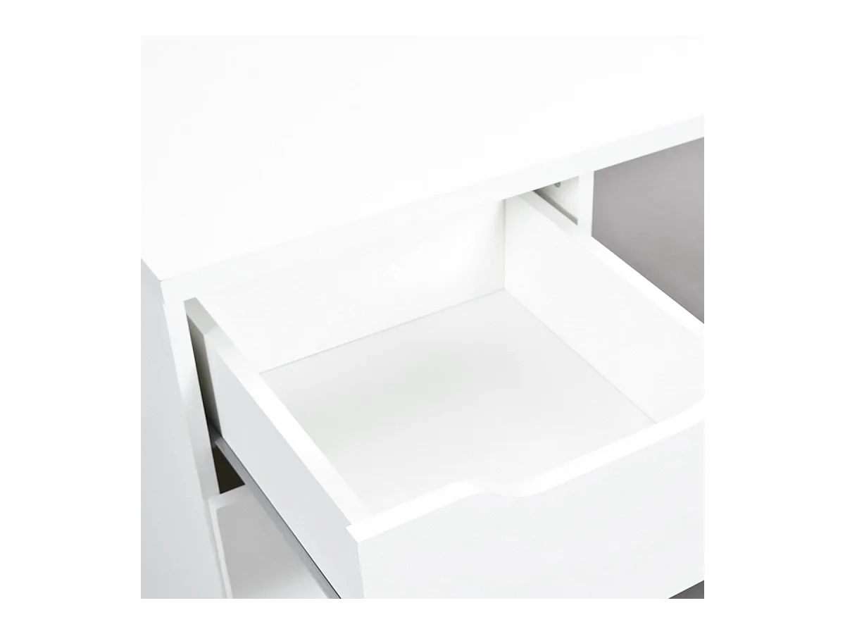 Bureau en panneaux de particules mélaminé, blanc - Dim : L 115 x H 76 x P 55 cm