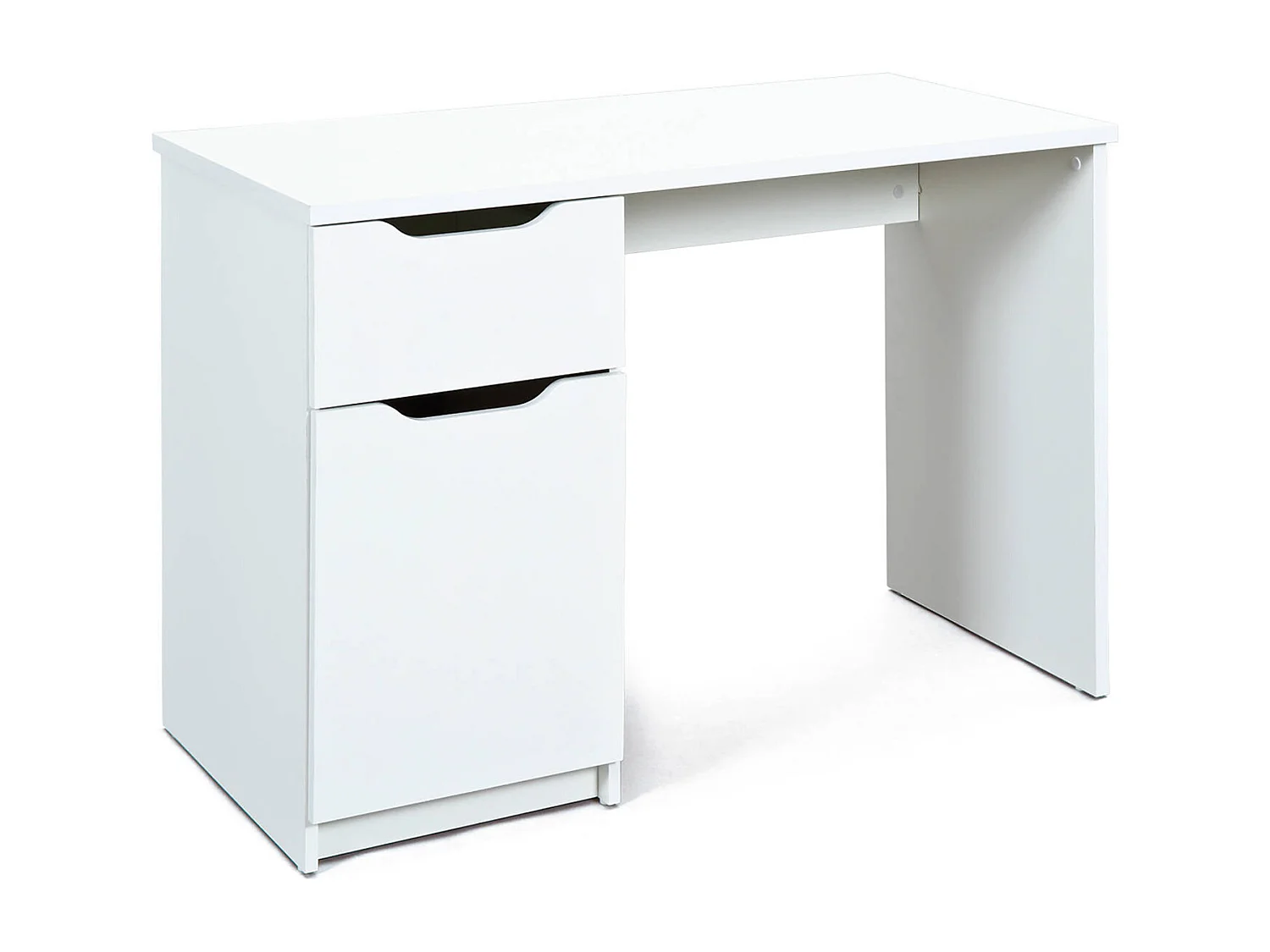 Bureau en panneaux de particules mélaminé, blanc - Dim : L 115 x H 76 x P 55 cm