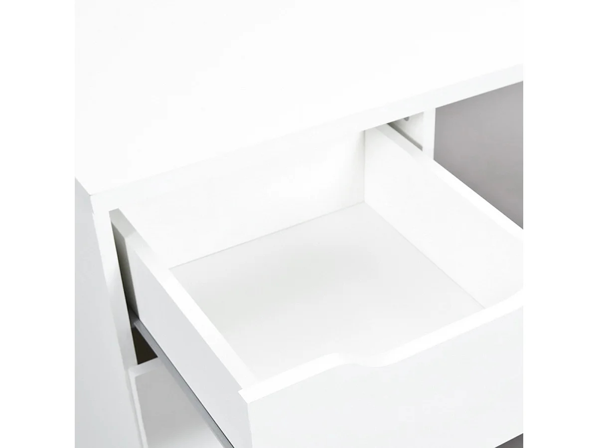 Bureau en panneaux de particules mélaminé, blanc - Dim : L 115 x H 76 x P 55 cm