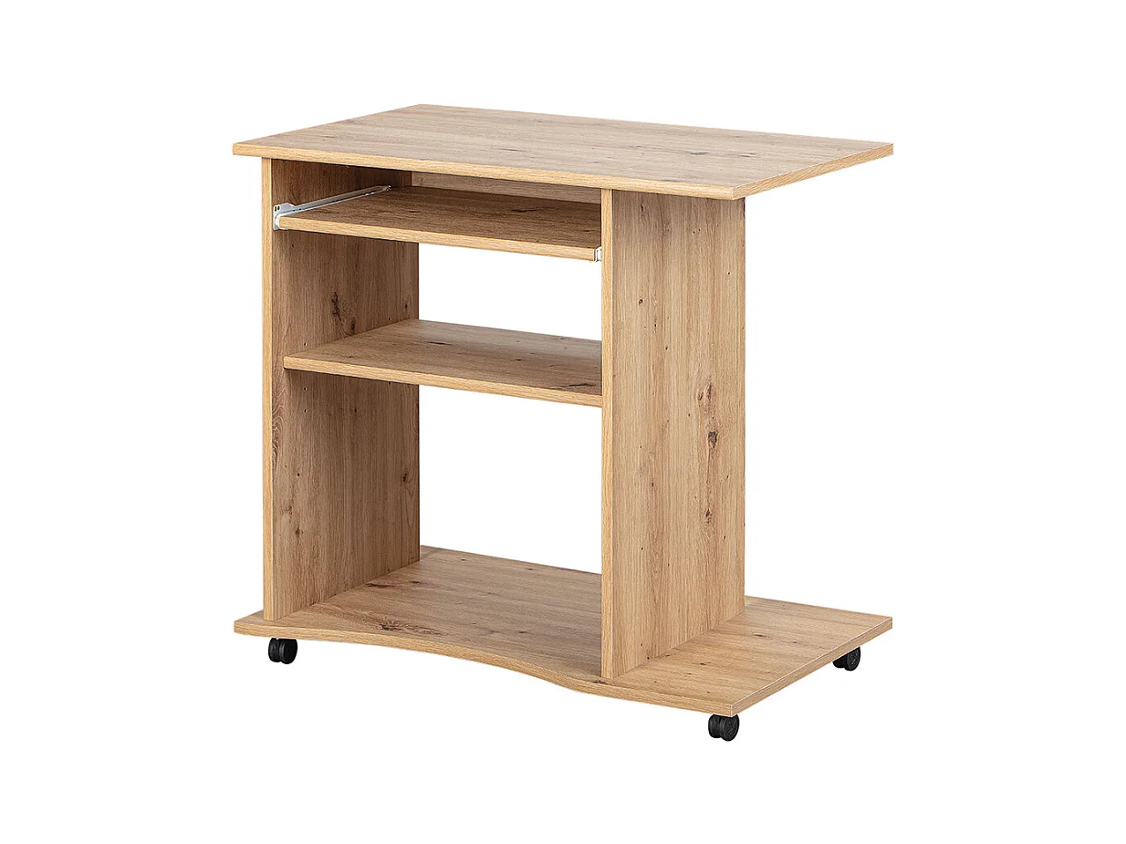 Bureau en bois imitation chêne Artisan - L.80 x P.50 x H.75 cm