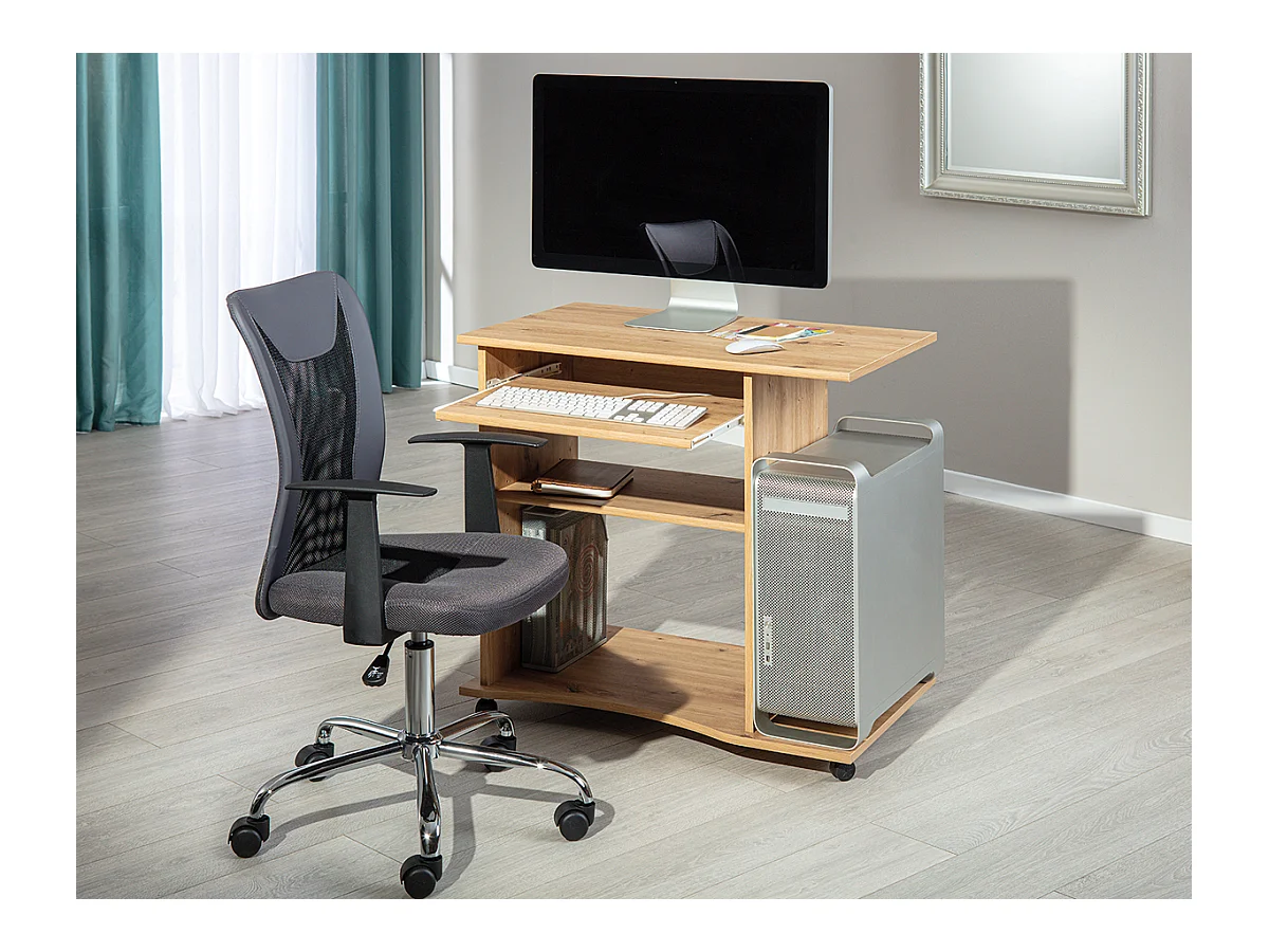 Bureau en bois imitation chêne Artisan - L.80 x P.50 x H.75 cm