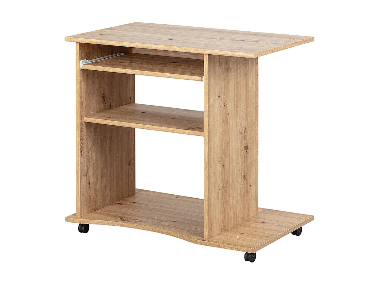 Bureau en bois imitation chêne Artisan - L.80 x P.50 x H.75 cm