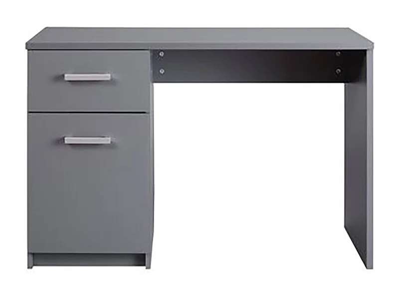Bureau 1 porte + 1 tiroir coloris gris graphite - Longueur 115 x hauteur 76 x Profondeur 55 cm