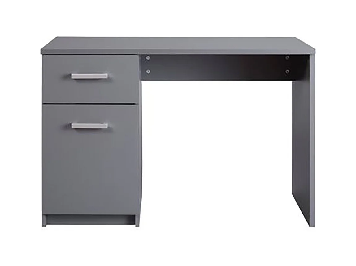 Bureau 1 porte + 1 tiroir coloris gris graphite - Longueur 115 x hauteur 76 x Profondeur 55 cm