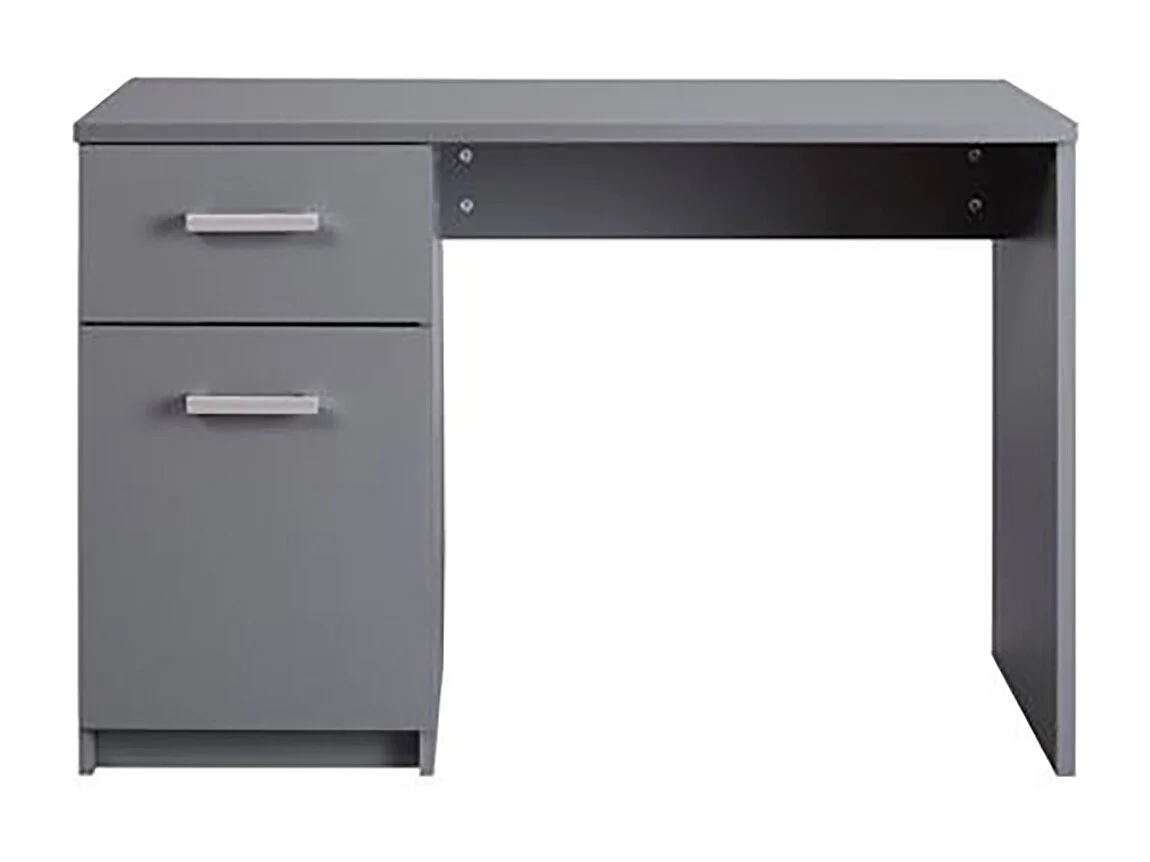 Bureau 1 porte + 1 tiroir coloris gris graphite - Longueur 115 x hauteur 76 x Profondeur 55 cm