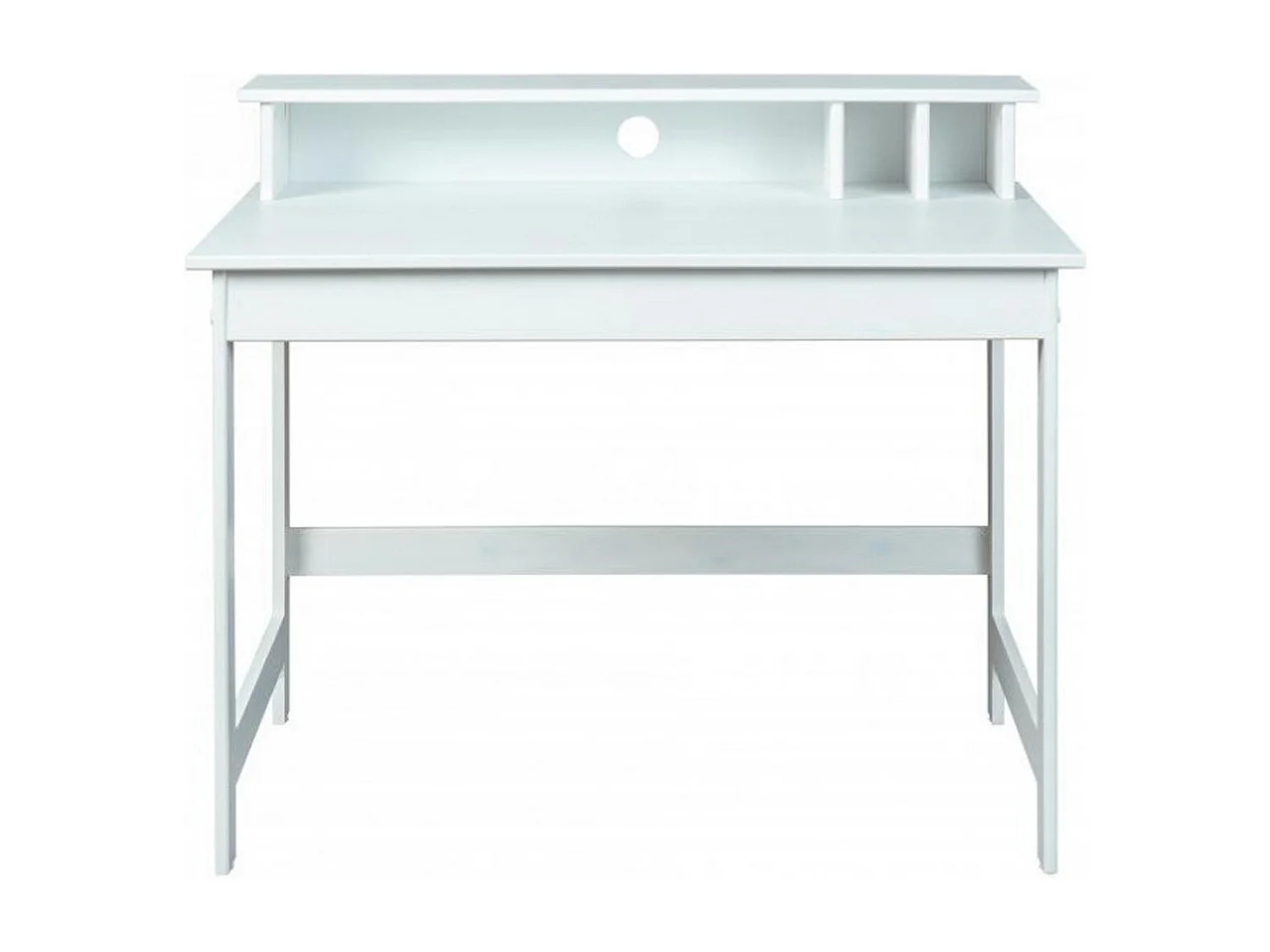 Bureau d'enfant en pin massif vernis blanc - L.110 x H.76/91 x P.69 cm