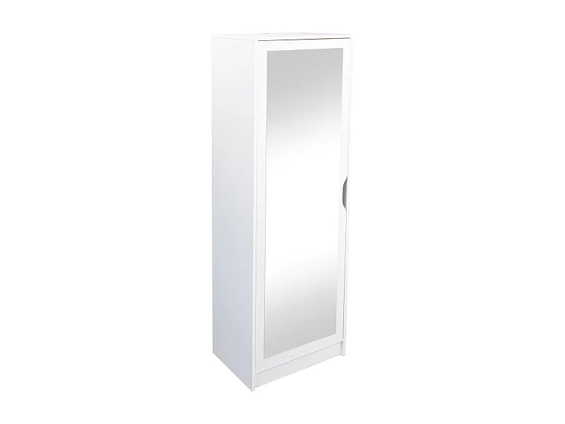 Meuble à chaussures en bois MDF coloris blanc - longueur 58 x profondeur 40 x hauteur 189,5 cm