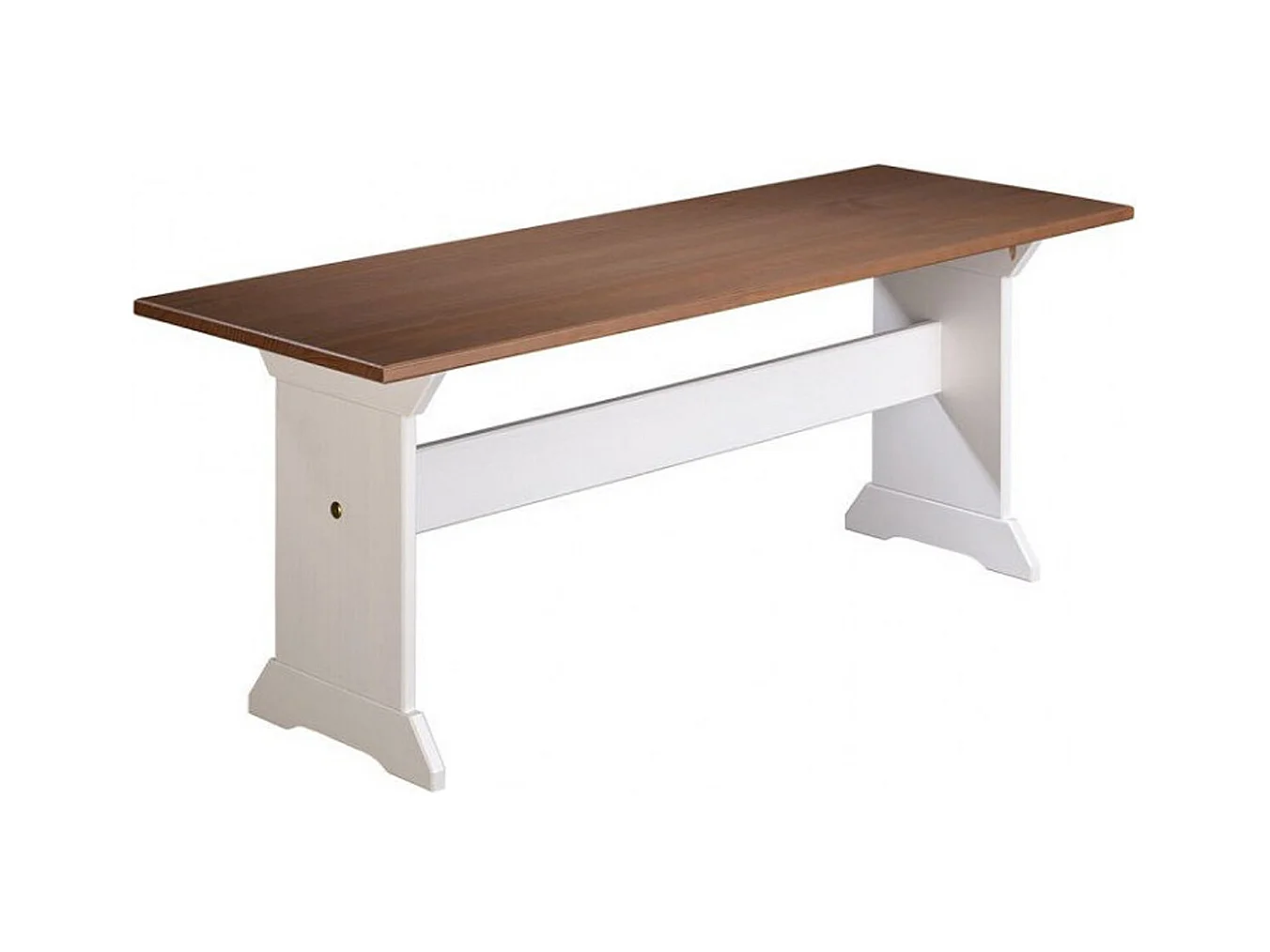 Banc en pin massif foncé et blanc - L.171 x H.86 x P.131 cm