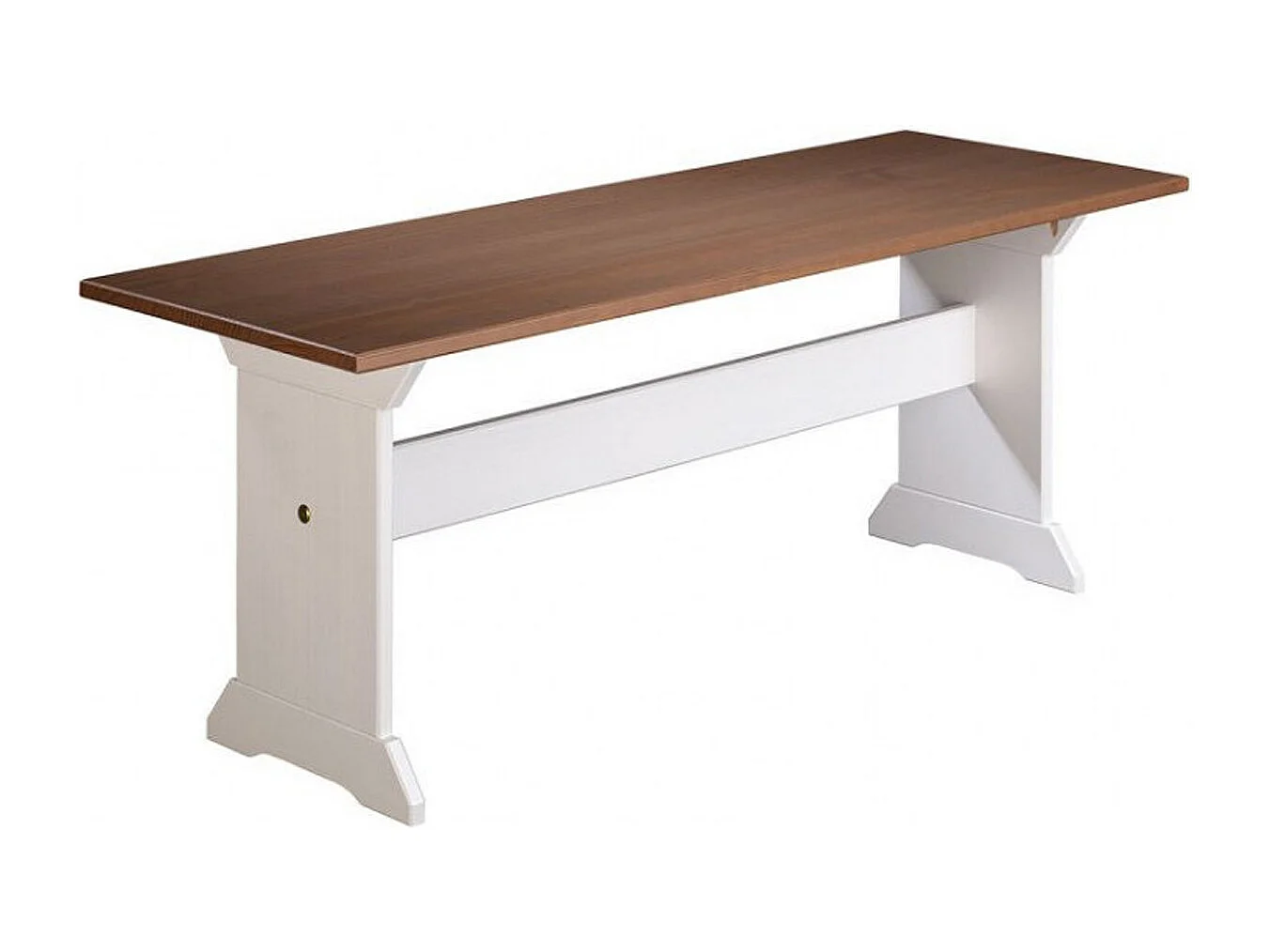 Banc en pin massif foncé et blanc - L.171 x H.86 x P.131 cm