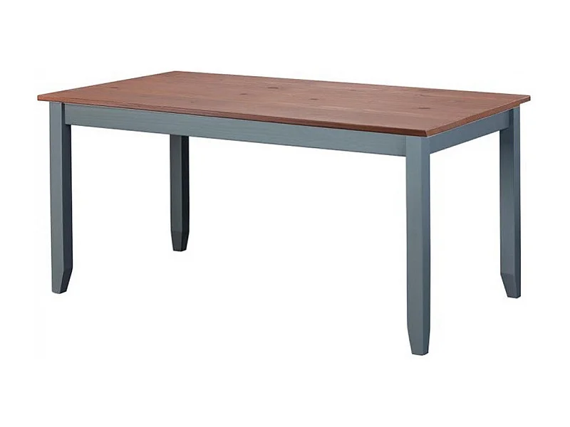 Table à manger rectangulaire en pin massif foncé et gris - L.160 x H.75 x P.90 cm