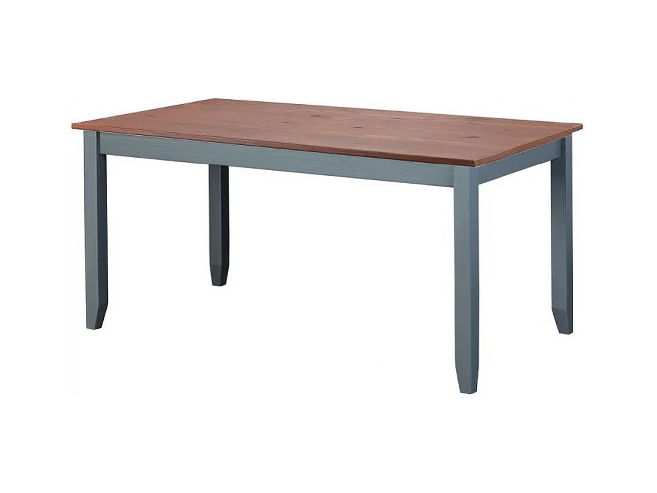 Table à manger rectangulaire en pin massif foncé et gris - L.160 x H.75 x P.90 cm