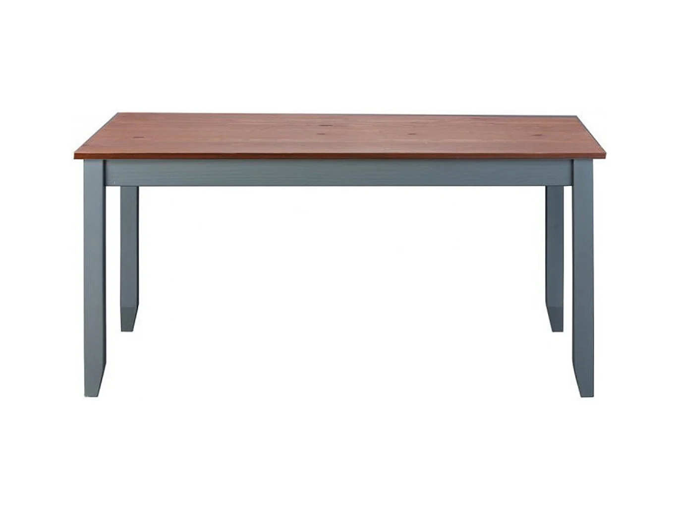 Table à manger rectangulaire en pin massif foncé et gris - L.160 x H.75 x P.90 cm