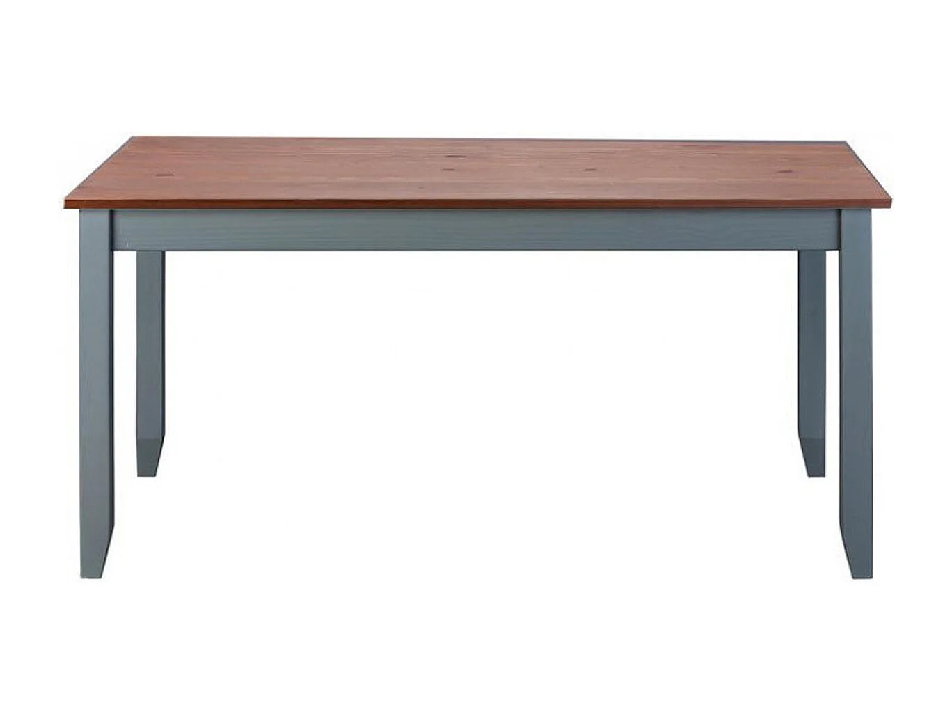 Table à manger rectangulaire en pin massif foncé et gris - L.160 x H.75 x P.90 cm