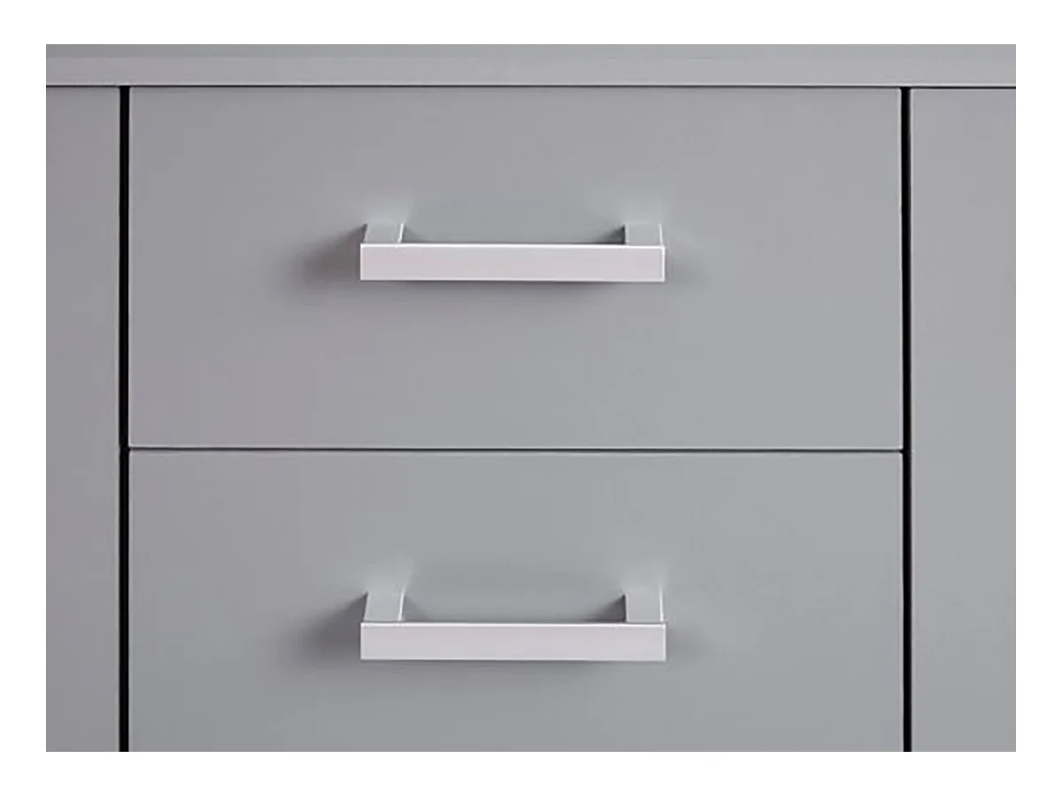 Buffet 2 portes + 4 tiroirs coloris gris graphite - Longueur 119,2 x hauteur 91,5 x profondeur 40 cm